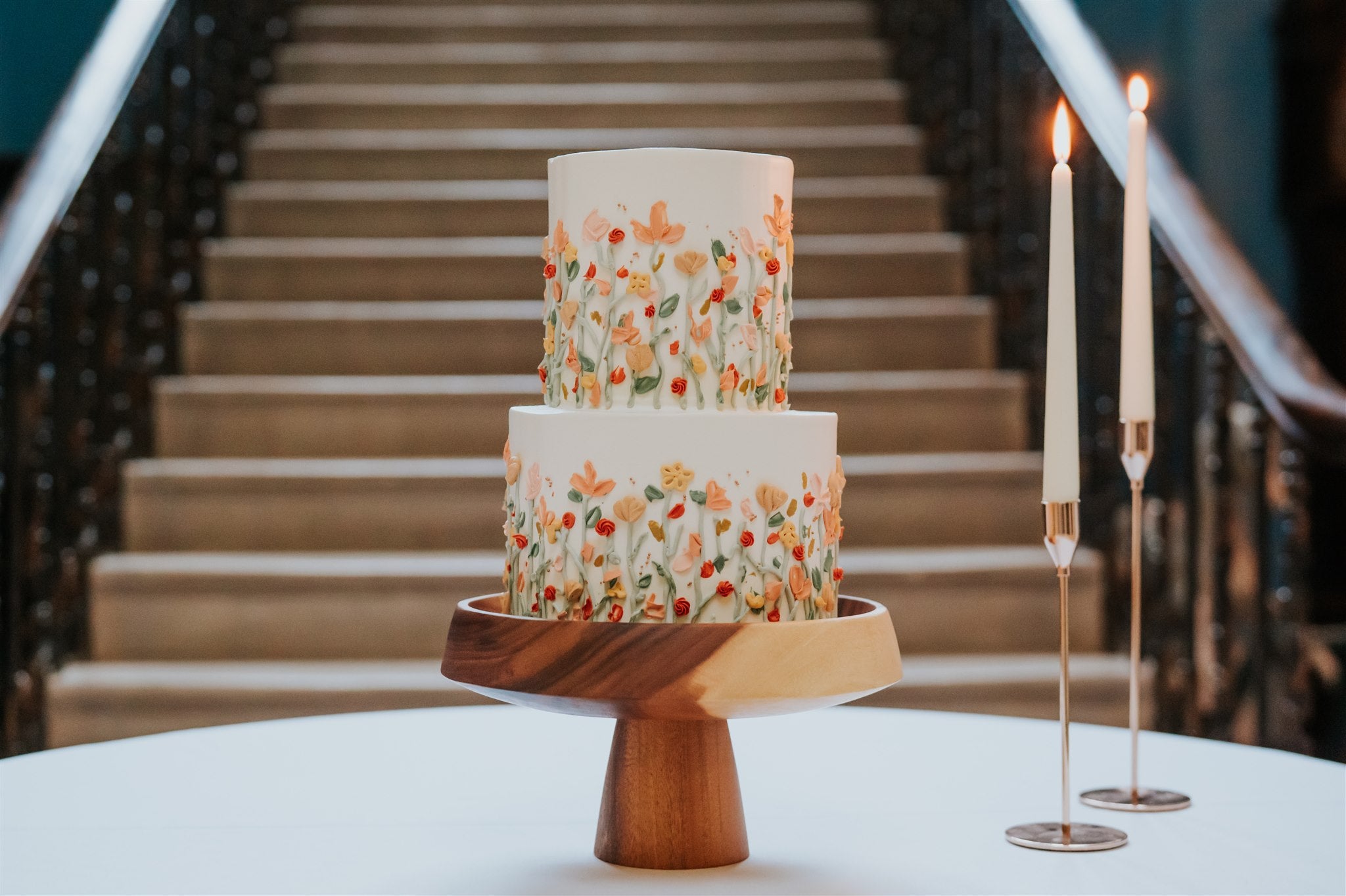 Painted flowers wedding cake created by Pastel by Rachel. Wedding cakes Ireland. Wedding cakes Northern Ireland